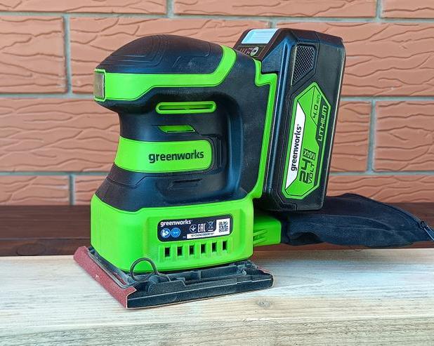 Обзор аккумуляторной вибрационной шлифмашины Greenworks G24SS14