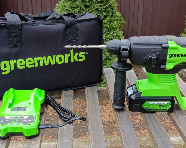 Обзор аккумуляторного перфоратора Greenworks GD24SDS2K4: выручит там, где нет розетки